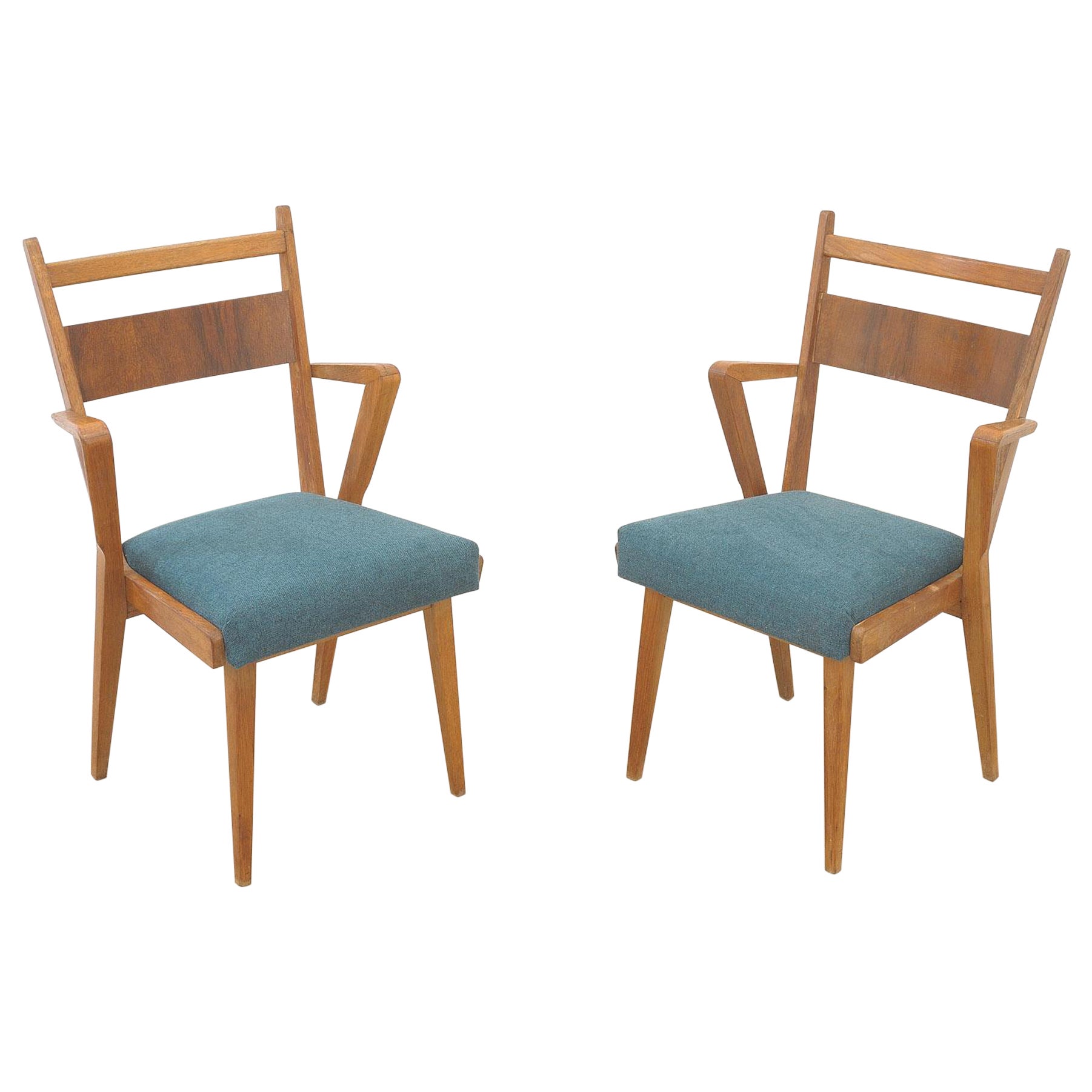 Coppia di sedie in legno curvato vintage cecoslovacche di Jitona, 1970