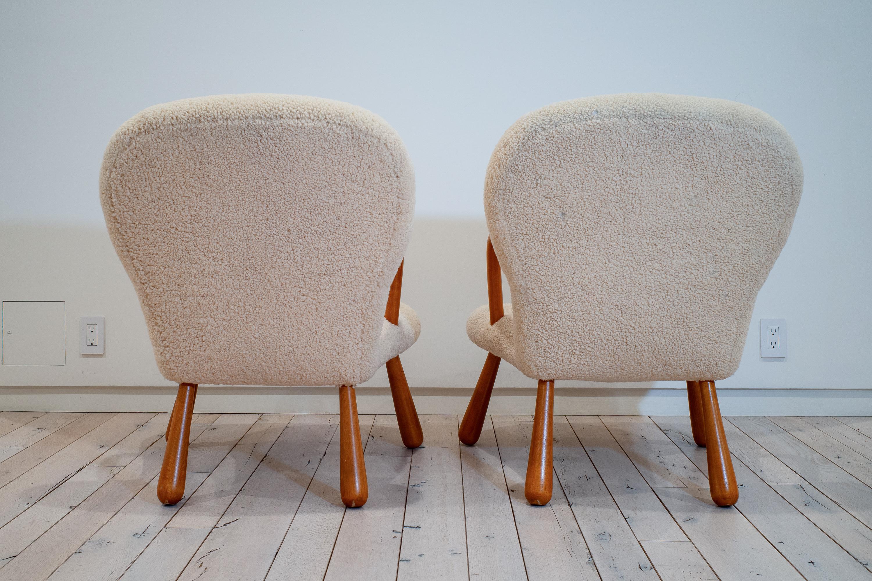 Pair of Dagmar Clam Chairs by Arnold Madsen In Good Condition For Sale In New York, NY