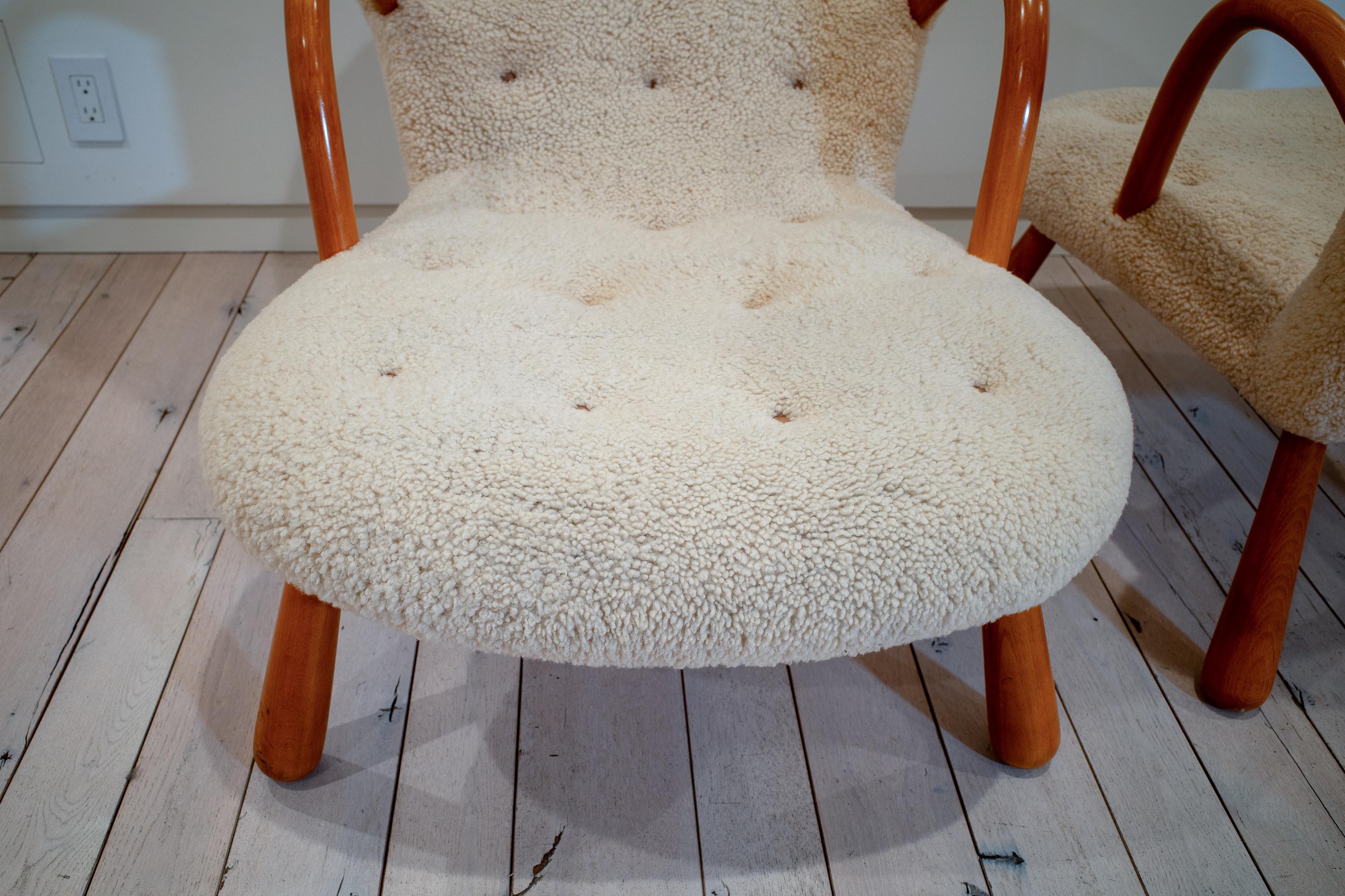 20th Century Pair of Dagmar Clam Chairs by Arnold Madsen For Sale