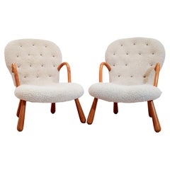 Pair of Dagmar Clam Chairs by Arnold Madsen