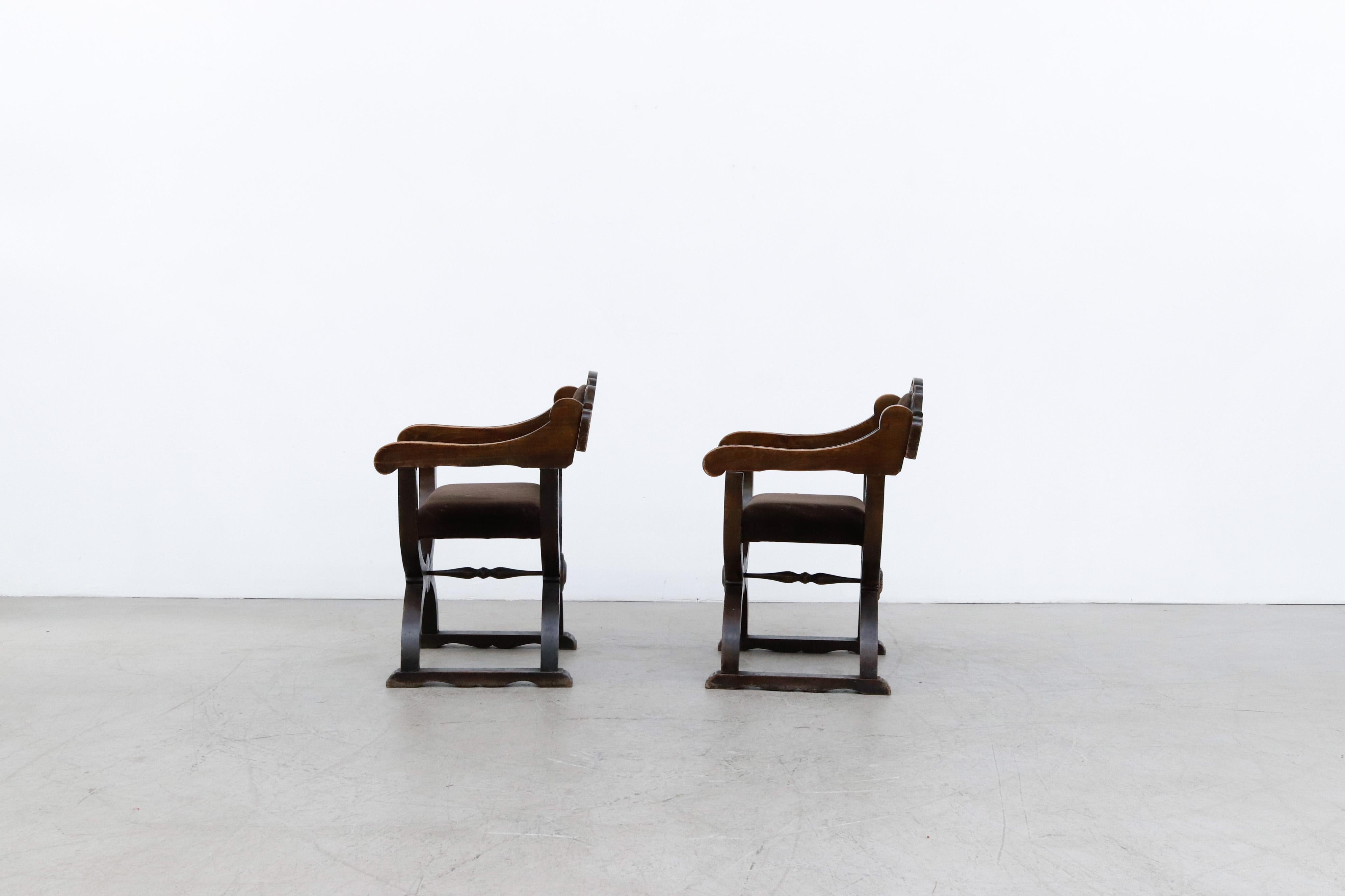 Dutch Pair of Dagobert Empire Style Arm Chairs