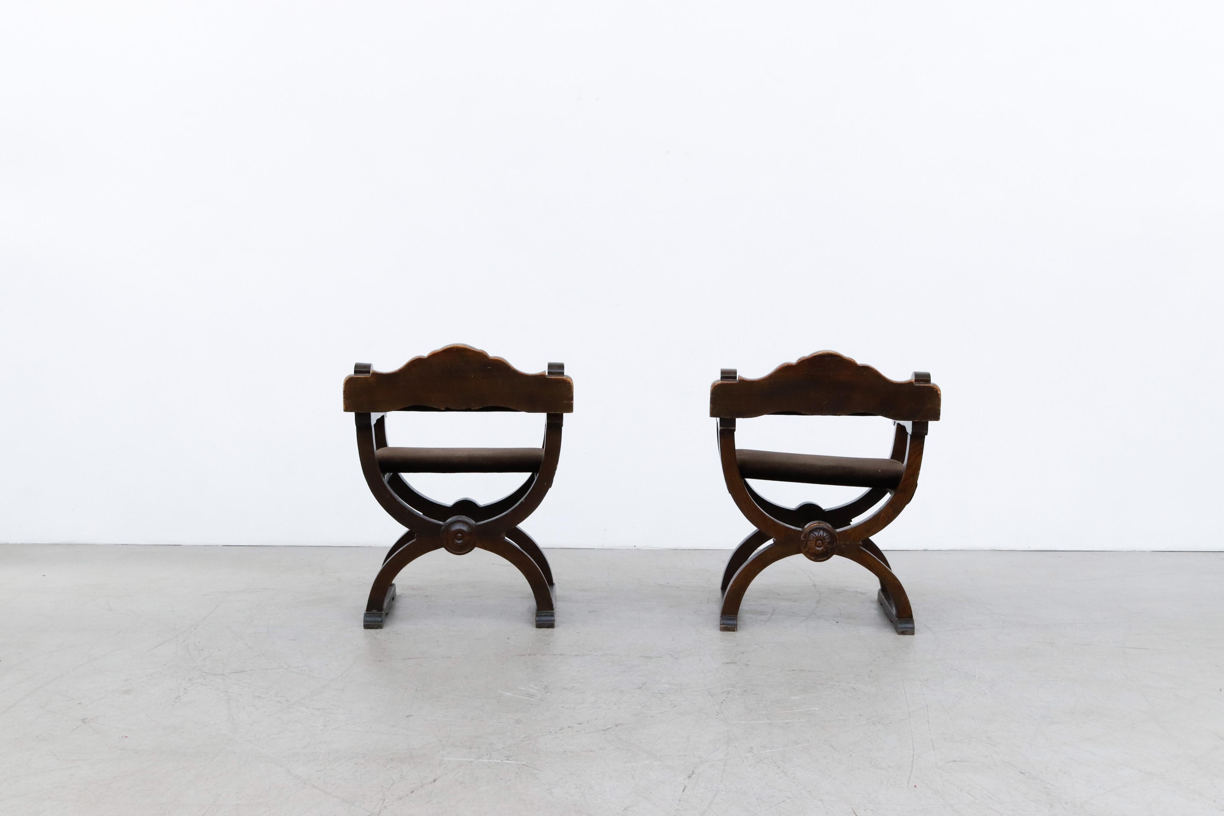 Mid-20th Century Pair of Dagobert Empire Style Arm Chairs