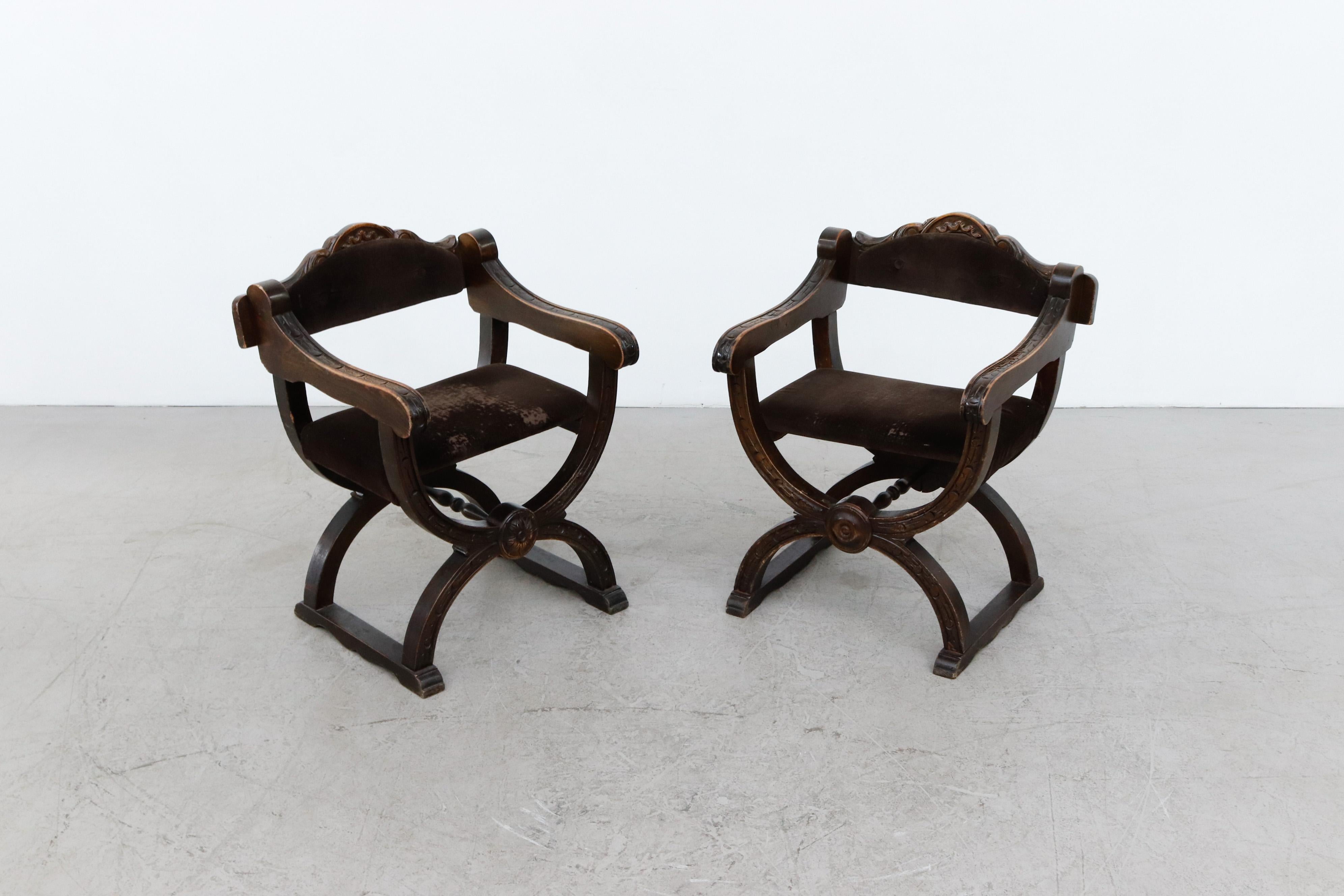 Pair of Dagobert Empire Style Arm Chairs 1