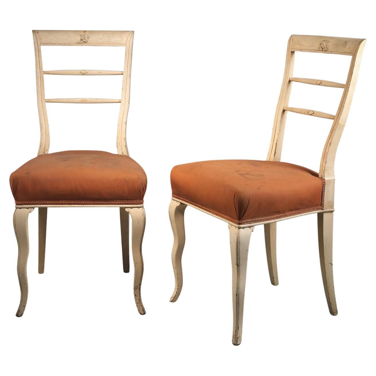 Pair of Dagobert Peche & Wiener Werkstaette Attributed Art Deco Chairs, 1920