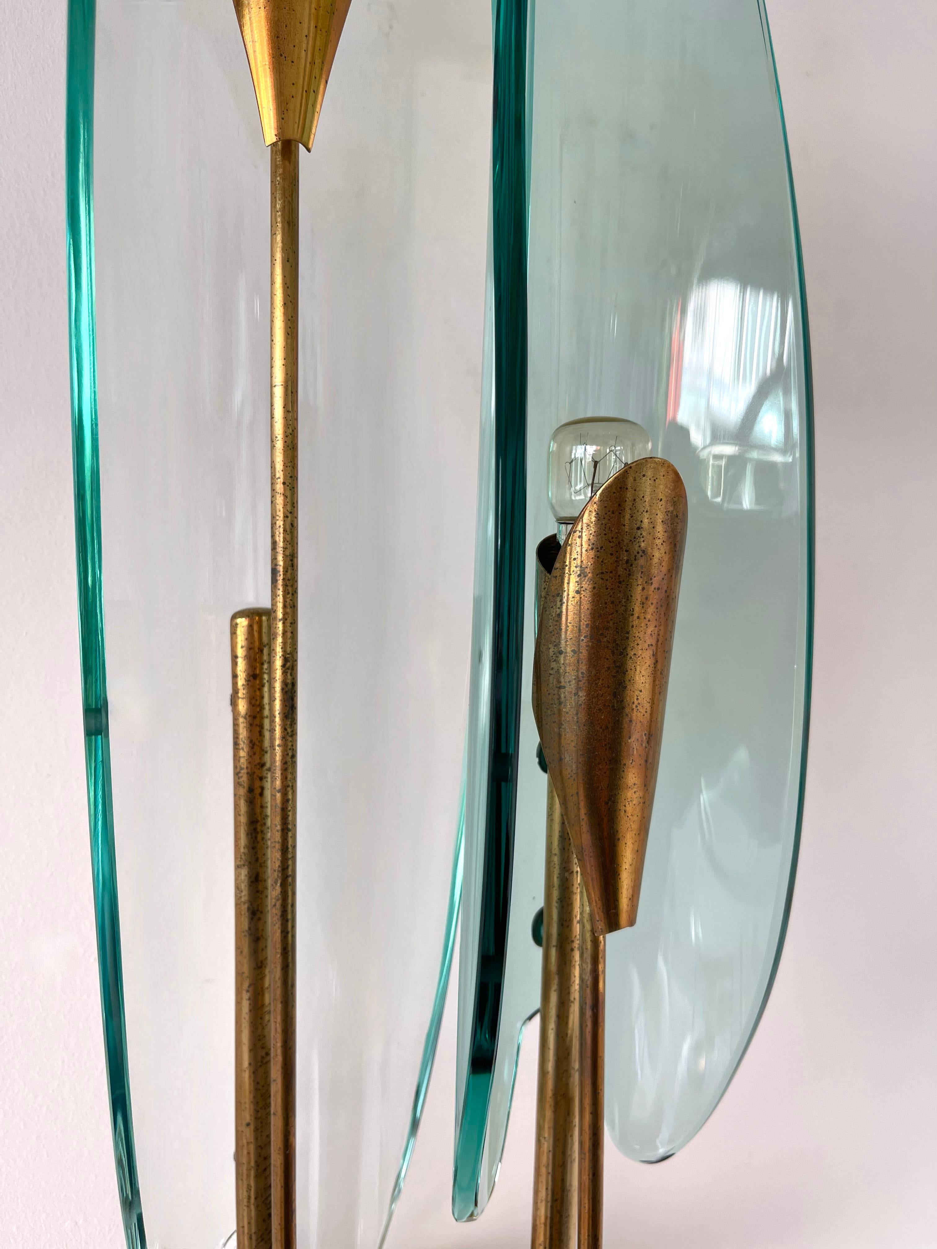 Rare pair of wall lights lamps sconces model Dahlia by Max Ingrand for Fontana Arte.