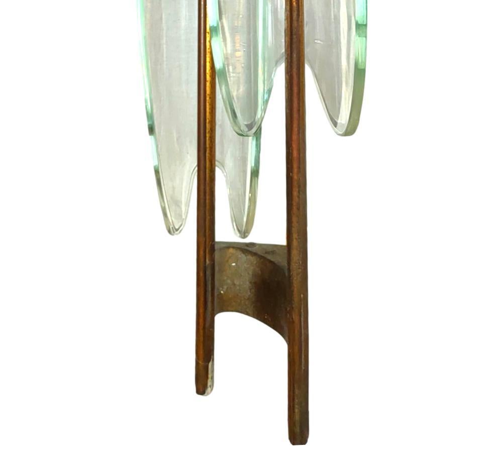 Pair of Dahlia Wall Lamps 1461 Model Design Max Ingrand for Fontana Arte 1950 In Good Condition For Sale In taranto, IT