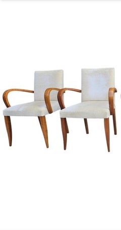 Paire de fauteuils Dakota Jackson en érable garni de velours