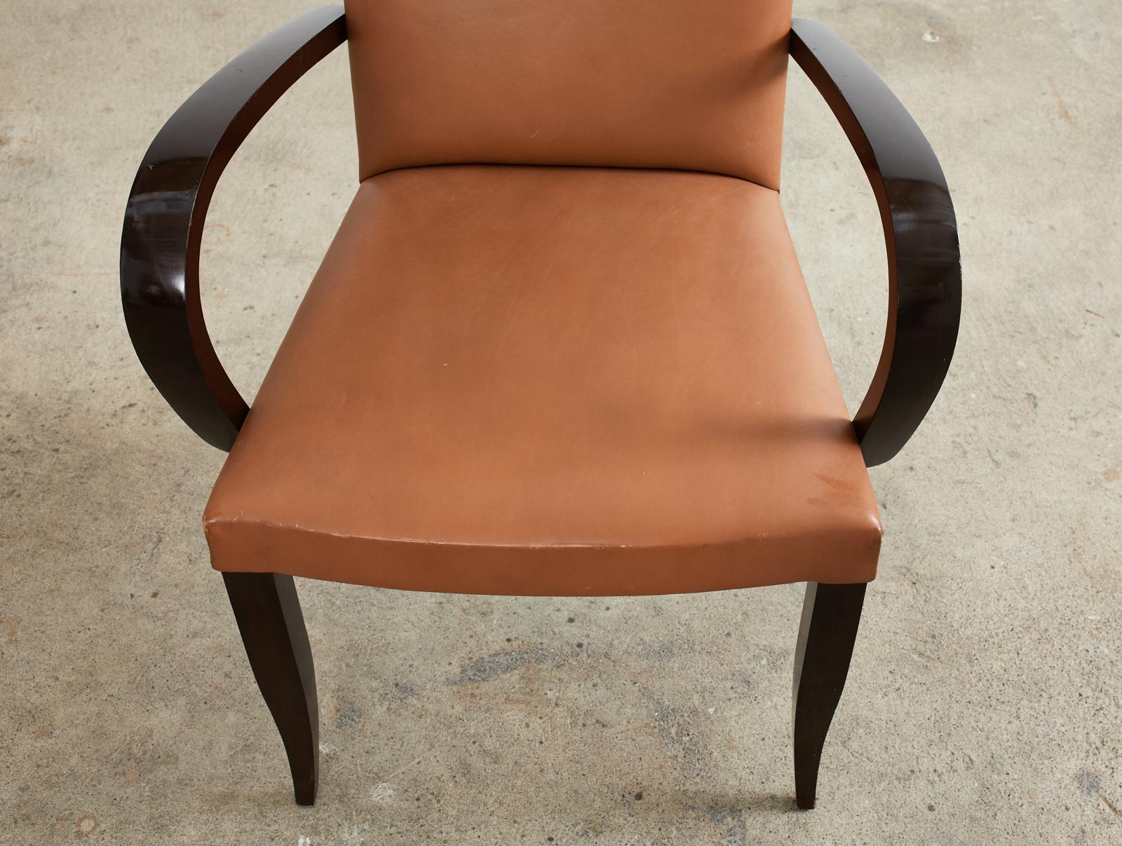 Pair of Dakota Jackson PFM Royale Leather Dining Armchairs For Sale 6