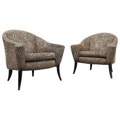Pair of "Danhasuer" Scroll Arm Lounge Chairs by Milo Baughman for Thayer Coggin