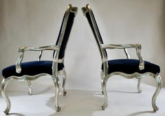 Pair of large North European 18th Century Rococo Armchairs, Mid 18th c.