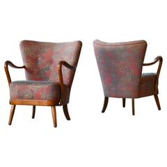 Pair of Danish 1940s Alfred Christensen Low Back Easy Chairs 