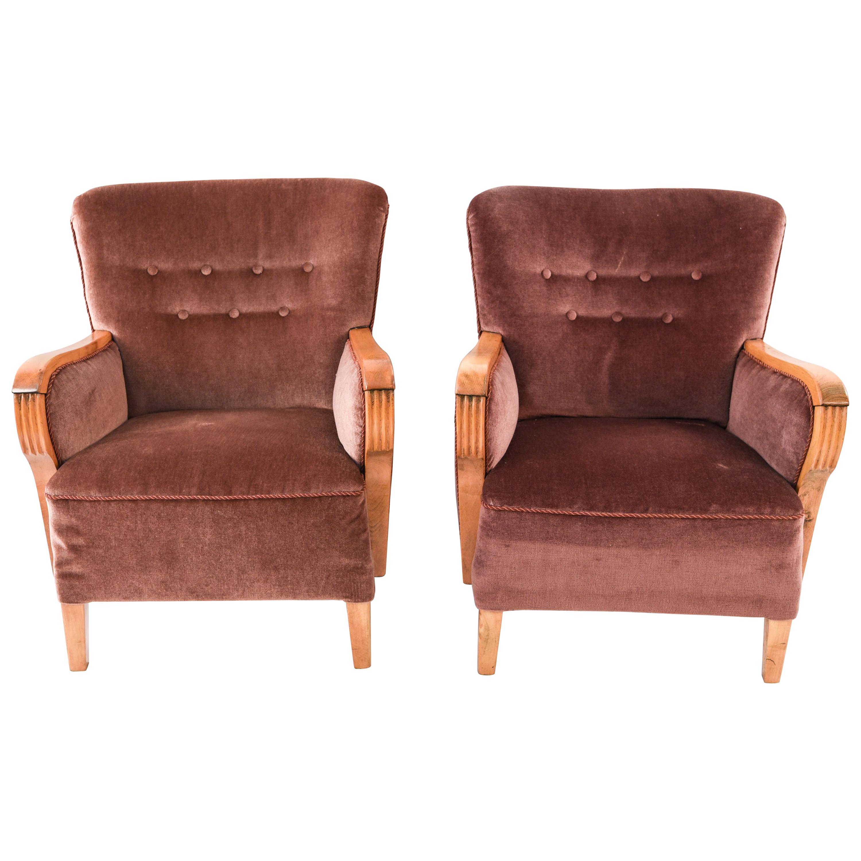 Pair of Danish 1940s Club Chairs