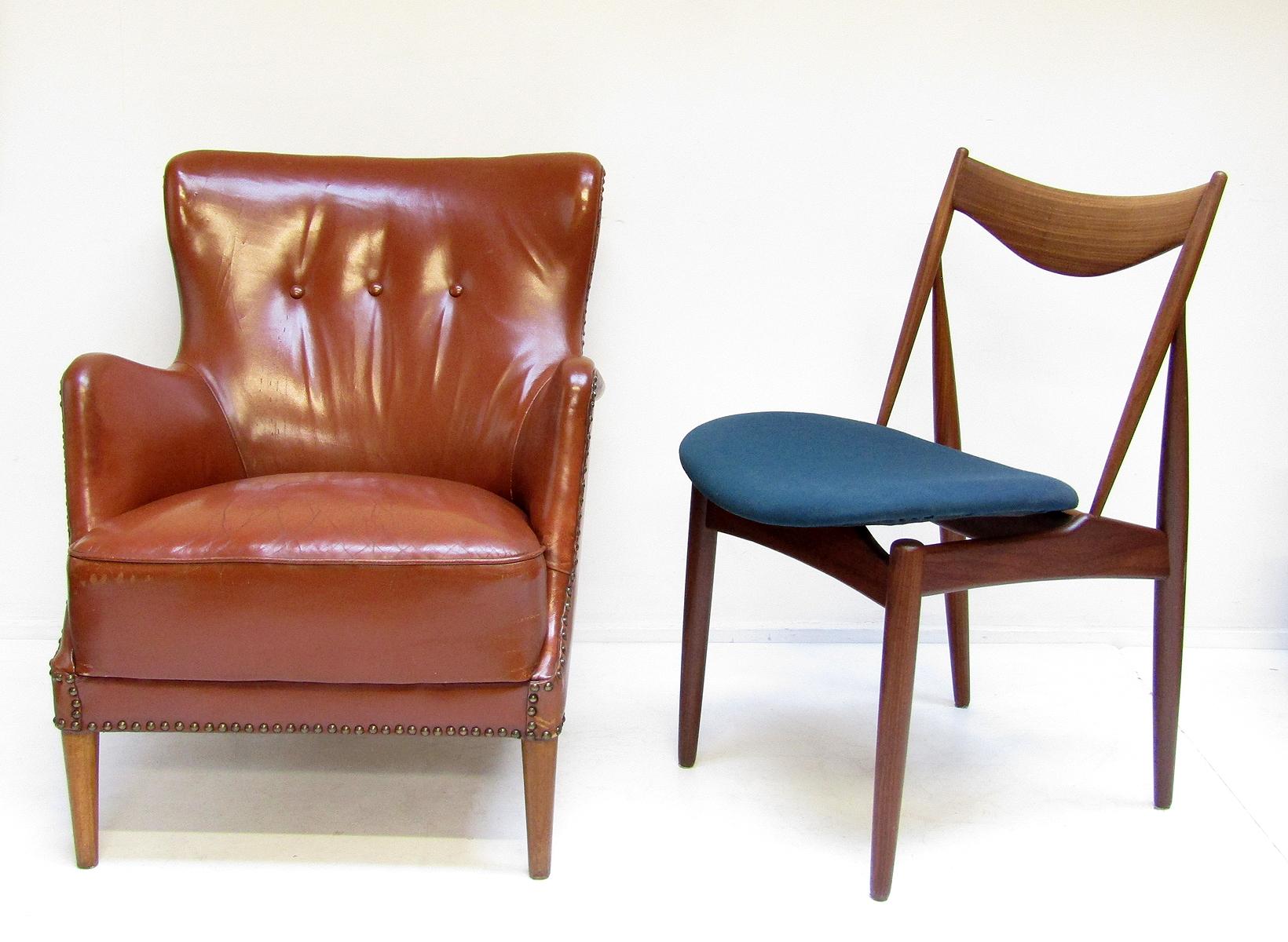 Pair of Danish 1940s Club Chairs in Leather by Fritz Hansen 6