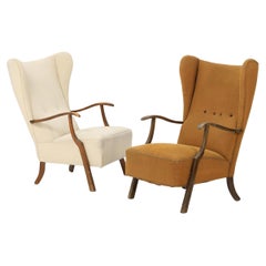 Paire de fauteuils de salon danois des années 1940 avec accoudoirs ouverts