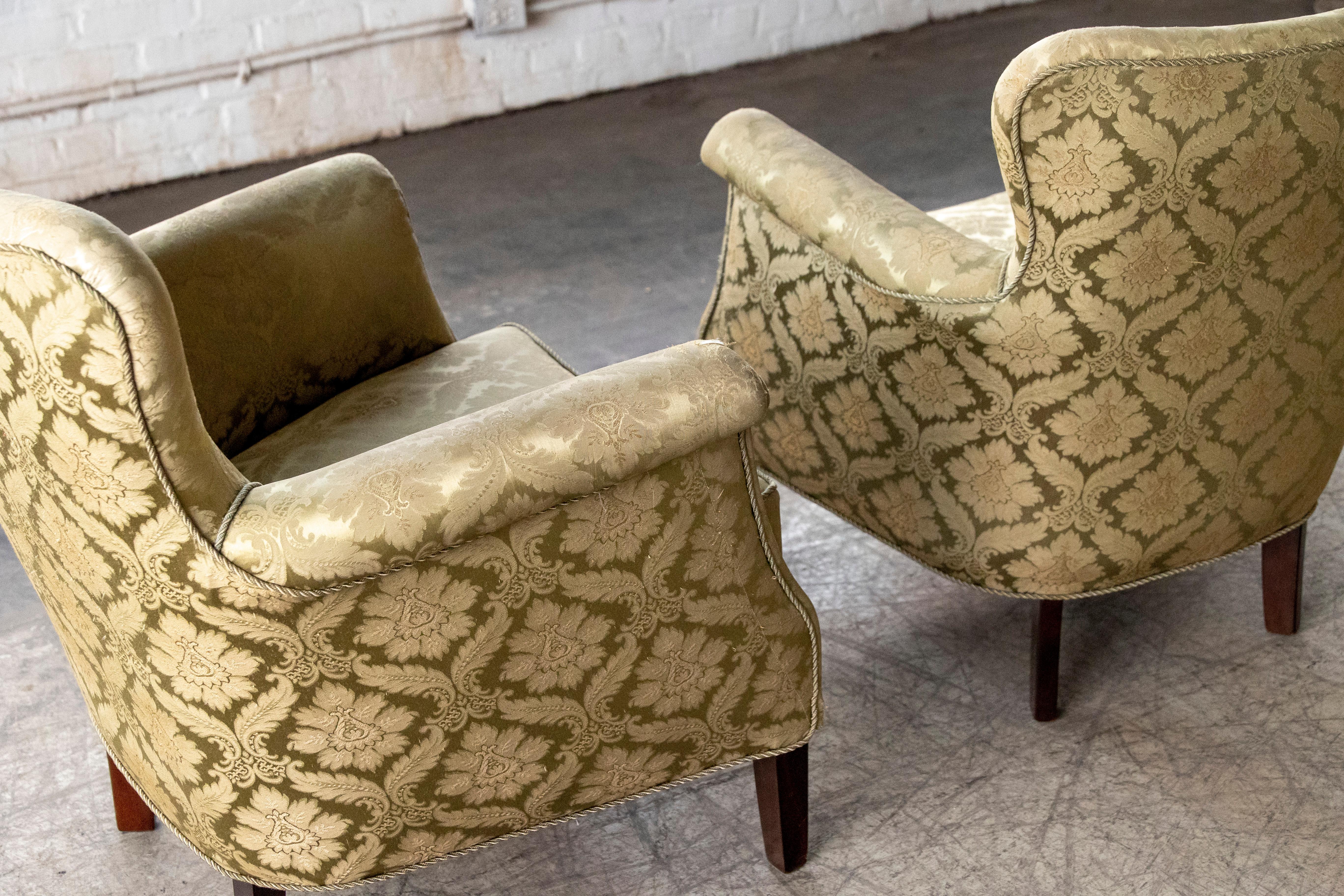 Pair of Danish 1950s Lounge Chairs Attributed to Fritz Hansen 6