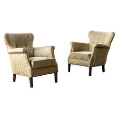 Pair of Danish 1950s Lounge Chairs Attributed to Fritz Hansen