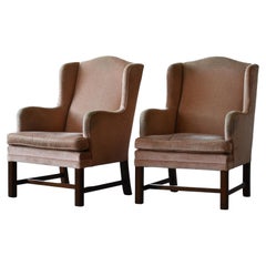Pair of Danish 1950's Lounge Chairs Chesterfield Style Small Scale
