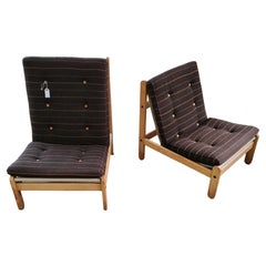 Pair of Danish 1960s Rag Chairs Variant in Oak by Bernt Petersen for Chiang