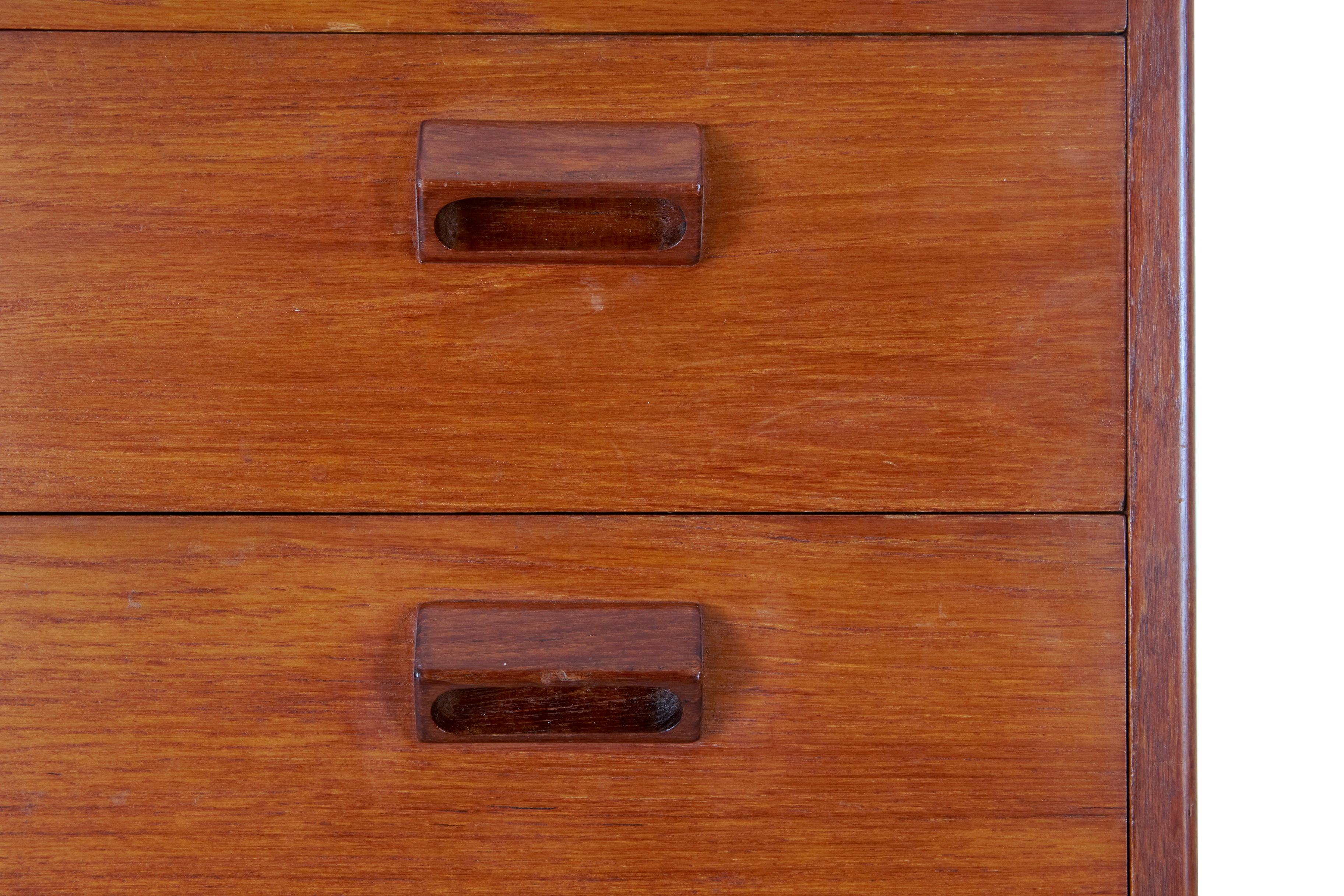 Pair of Danish 1960s Tall Teak Chest of Drawers In Good Condition In Debenham, Suffolk