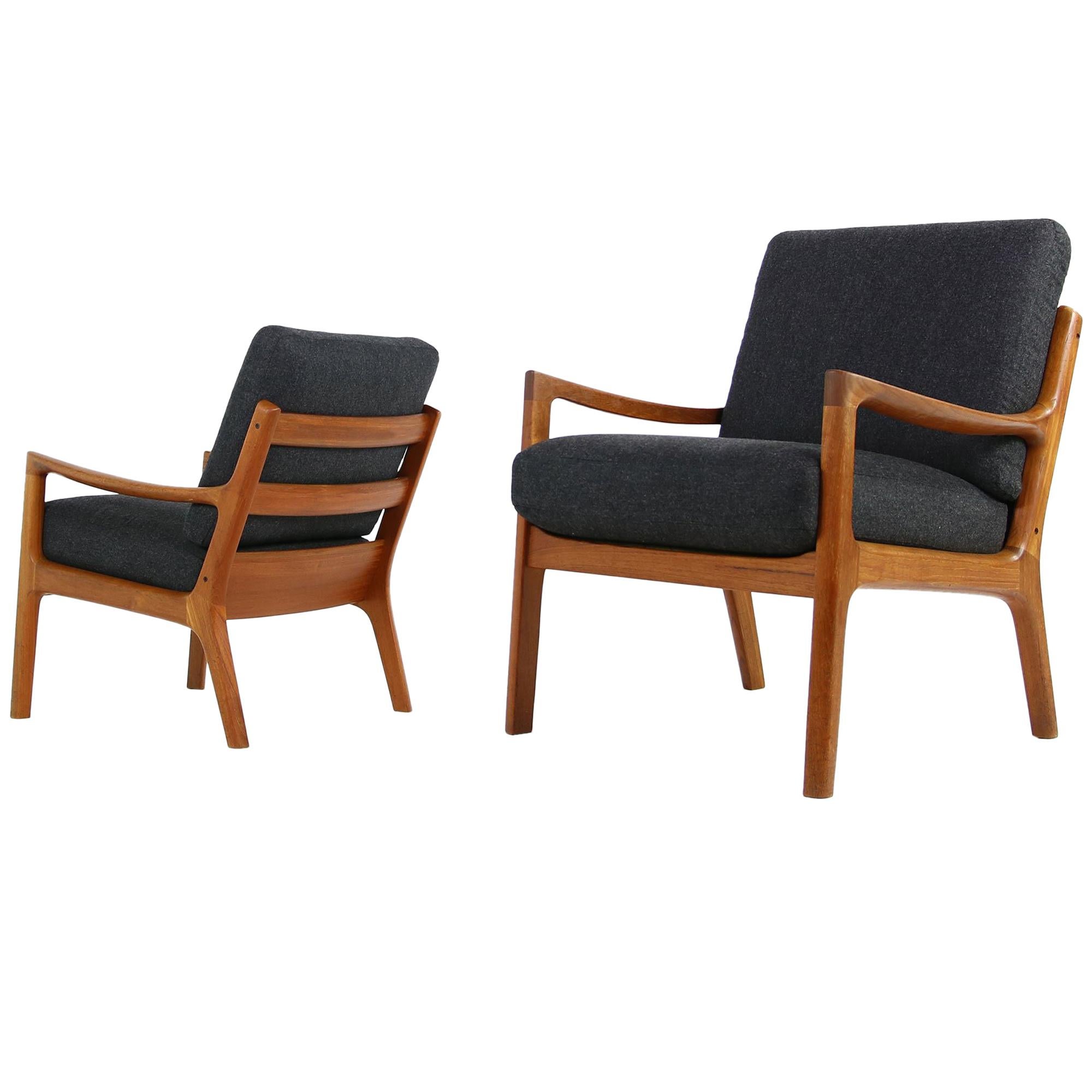 Pair of Danish 1960s Teak Lounge Easy Chairs by Ole Wanscher CADO, Denmark In Excellent Condition In Hamminkeln, DE