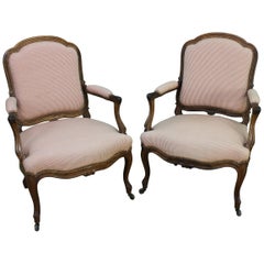 Pair of Danish 19th Century Rosewood Upholstered Armchairs
