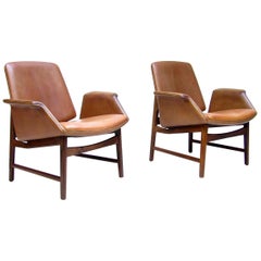 Pair of Danish "451" Easy Chairs by Illum Wikkelsø