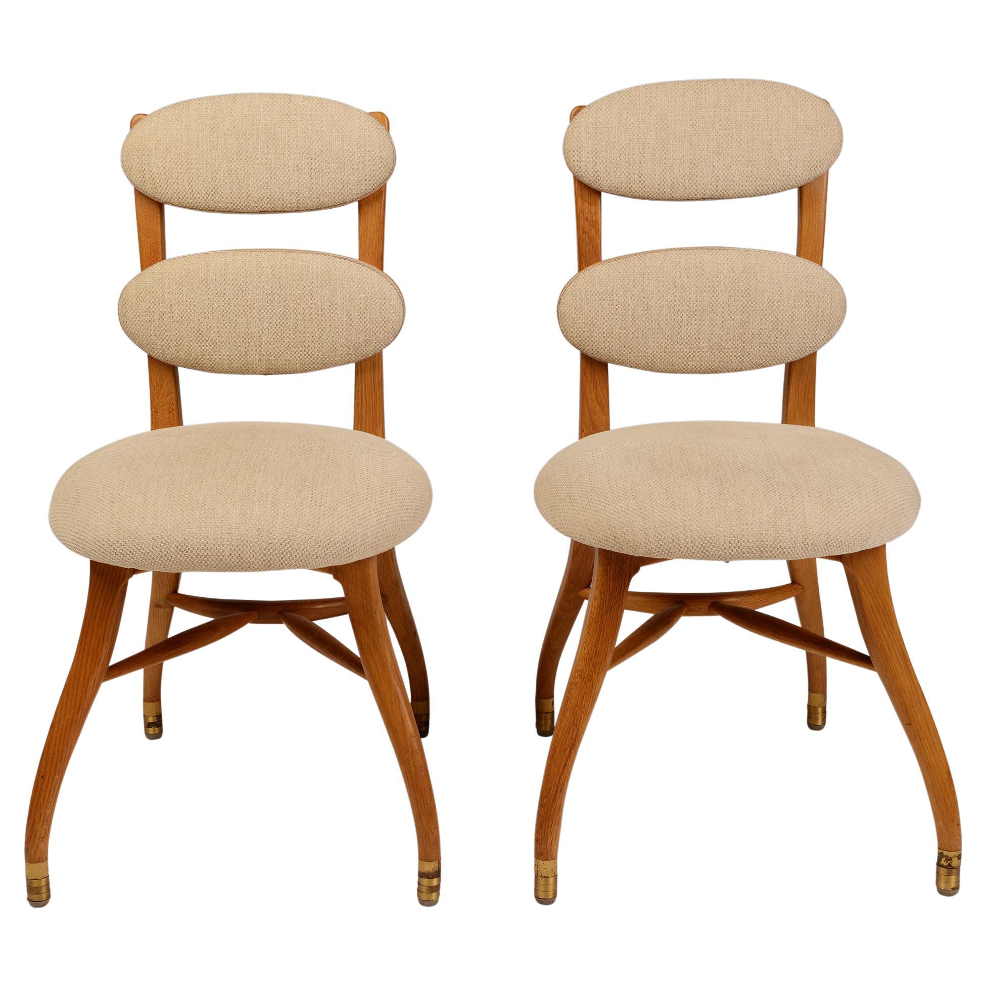 Pair of Danish adjustable orchestra musician chairs with backrests 