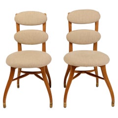 Pair of Danish adjustable orchestra musician chairs with backrests 