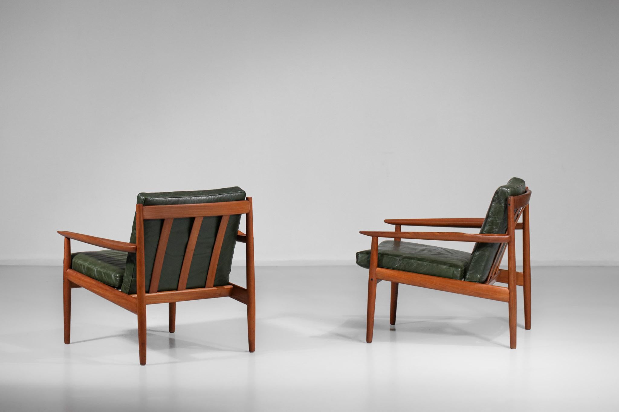 Pair of Danish Armchairs by Designer Arne Vodder for Glostrup Scandinavian Teak 5