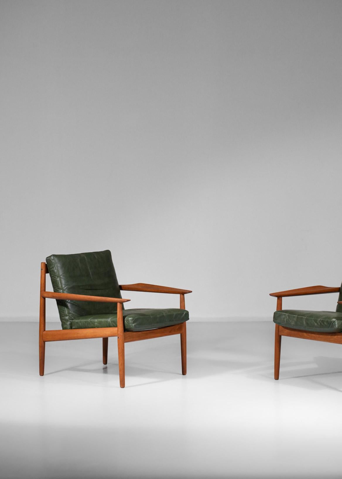 Pair of Danish Armchairs by Designer Arne Vodder for Glostrup Scandinavian Teak 8