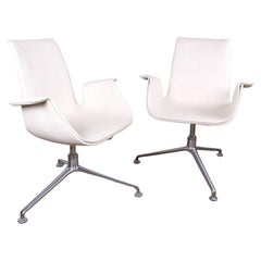 Pair of Danish Armchairs in Leather and Steel, model FK 6725 by Preben Fabricius