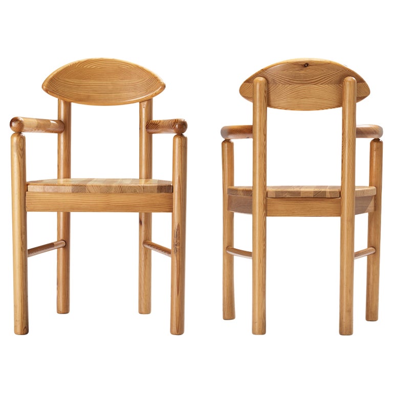Pair of Danish Armchairs in Solid Pine For Sale
