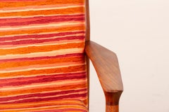 Pair of Danish armchairs in solid teak and fabric, model GM5, Svend Aage Eriksen