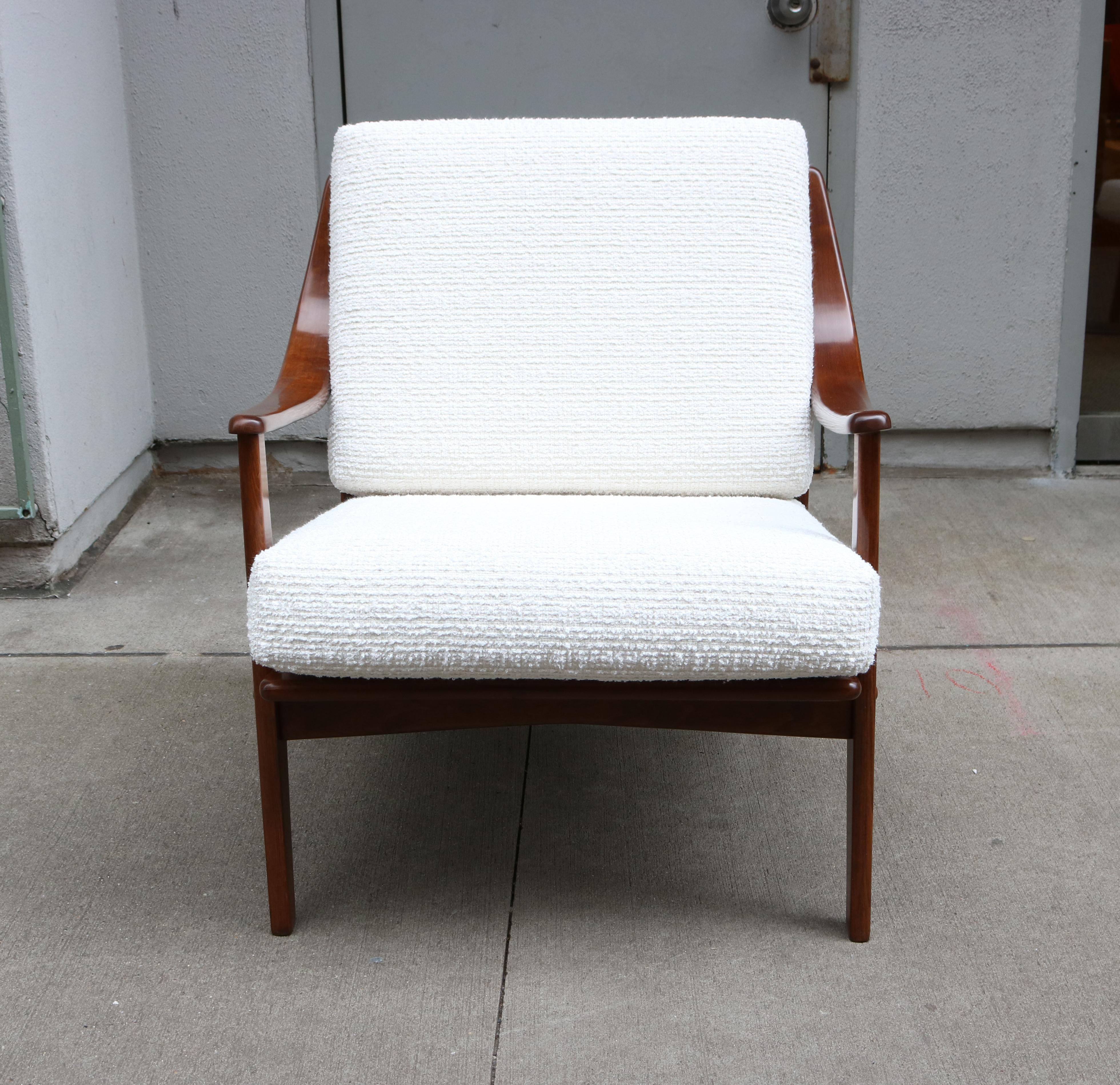 Upholstery Pair of Danish Armchairs, Peter Hvidt & Orla Mølgaard-Nielsen for France & Son  For Sale