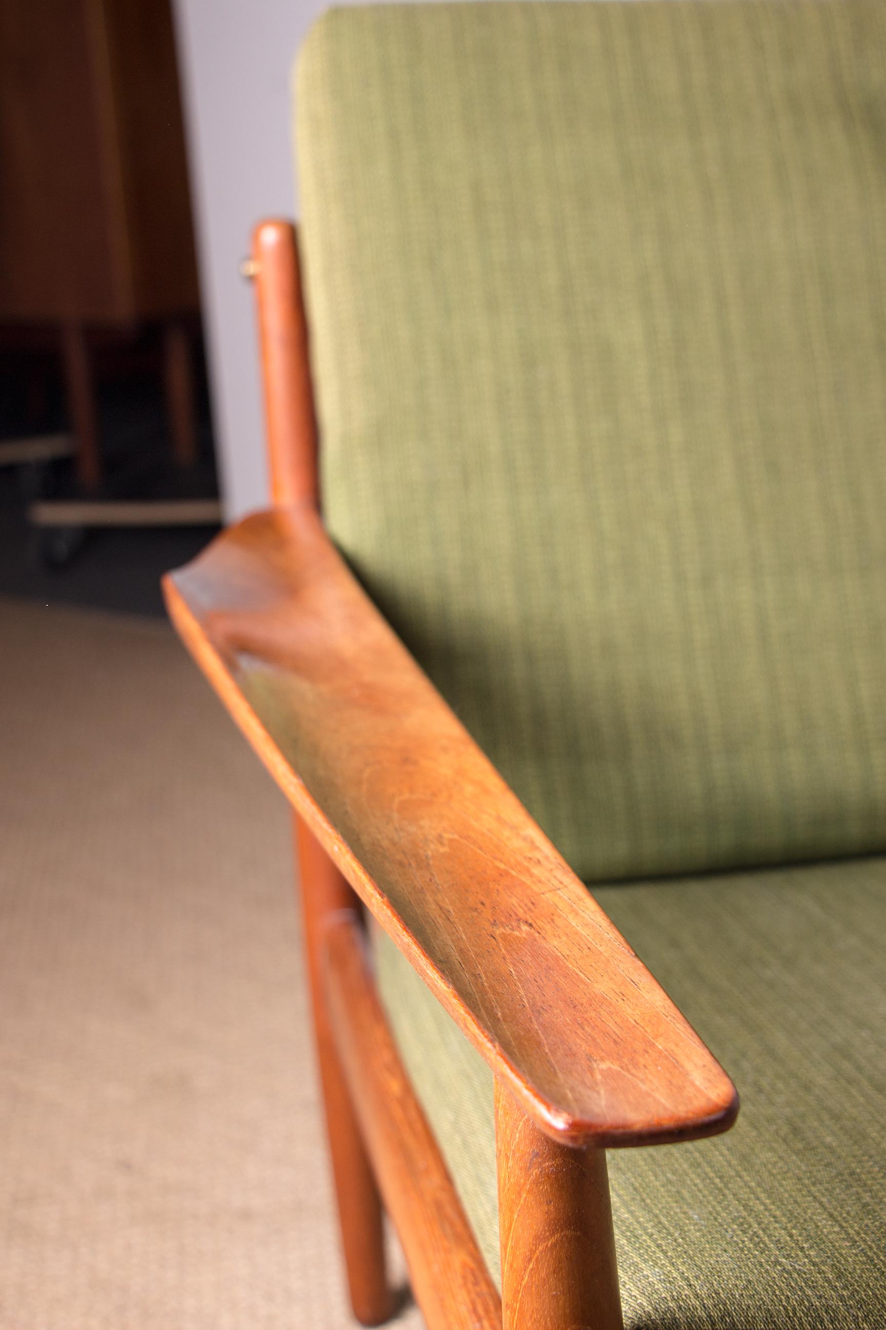 Pair of Danish armchairs Teak, Brass Fabric, model F315, Arne Vodder/Glostrup. 15