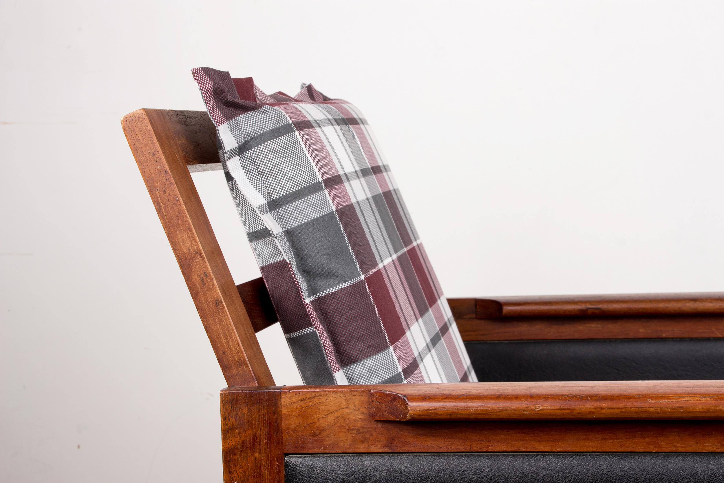 Pair of Danish Armchairs, Teak, fabric and leather, model Capella Illum Wikkelso 9
