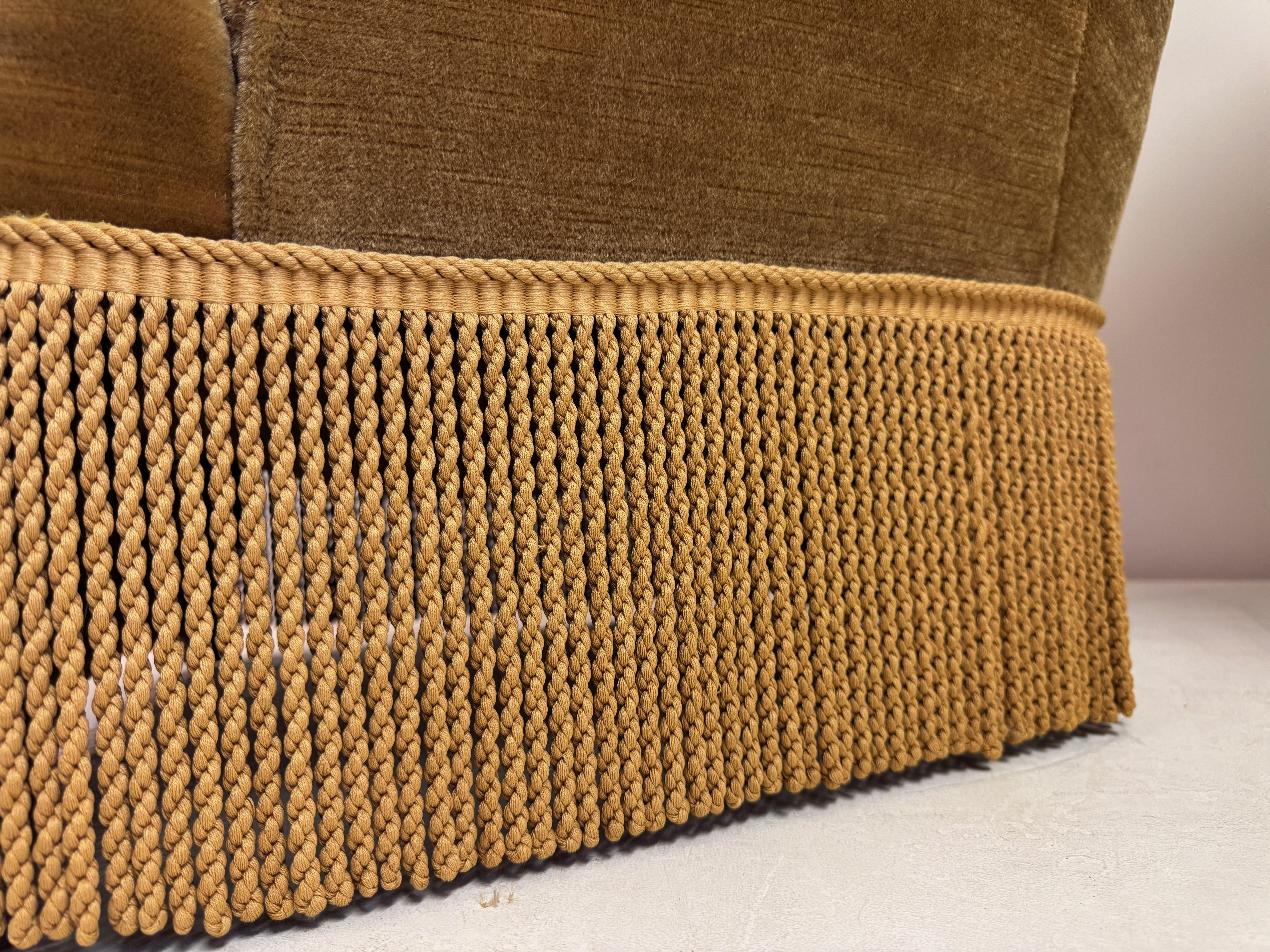 Pair of Danish Armchairs with Fringe Skirts, 1950s–1960s For Sale 11