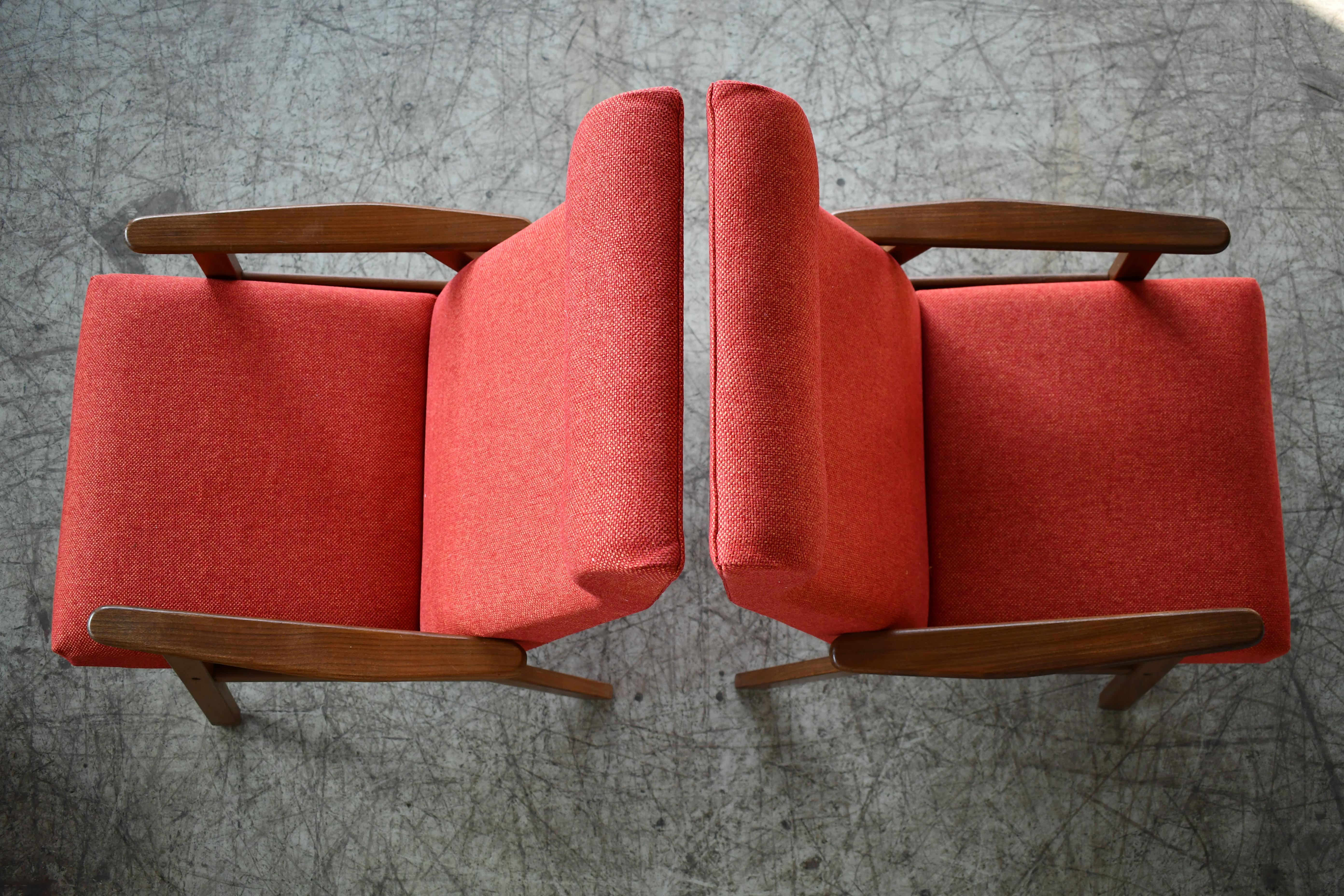 Pair of Danish Arne Vodder Style Midcentury Easy Chairs in Teak 5