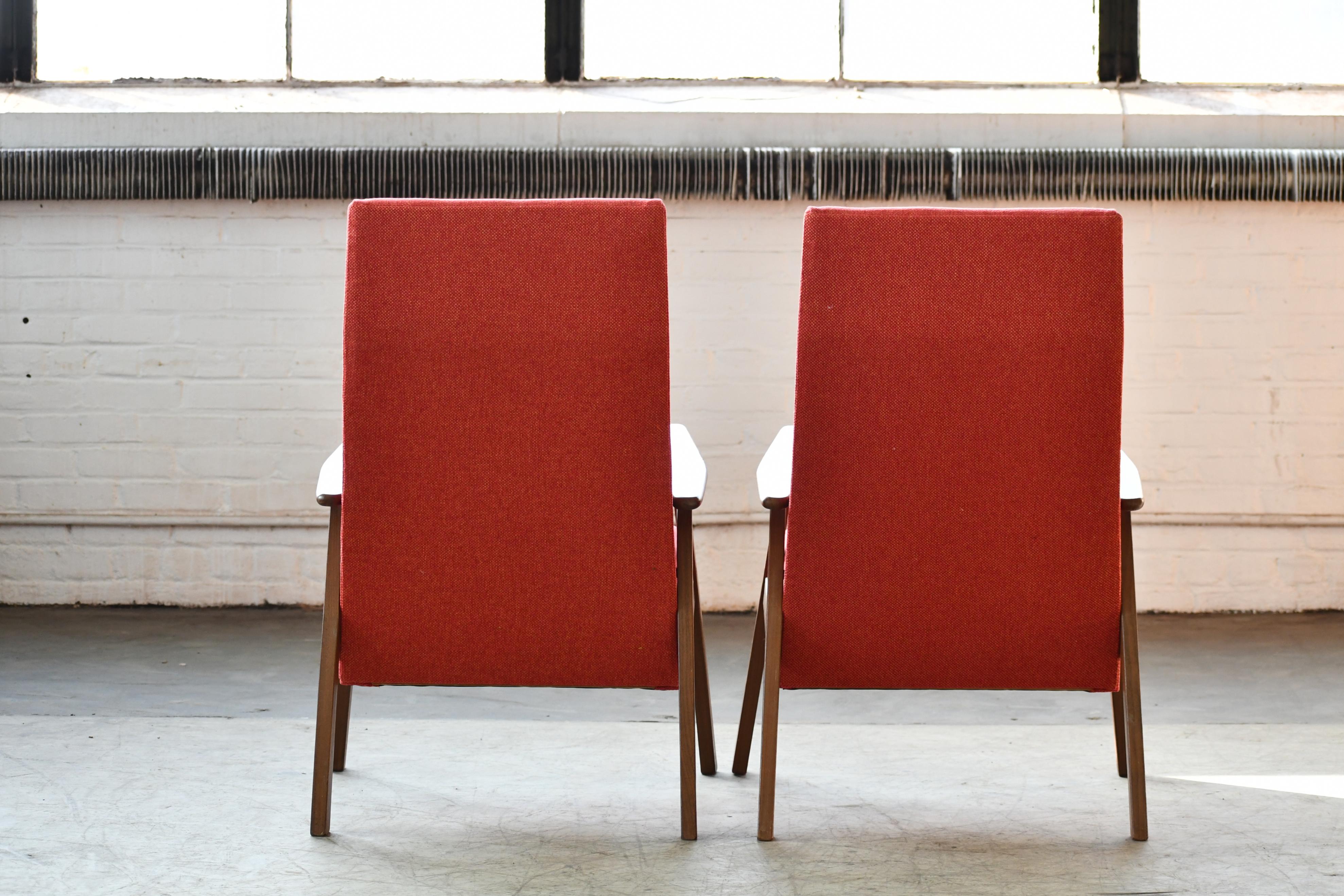 Pair of Danish Arne Vodder Style Midcentury Easy Chairs in Teak 3