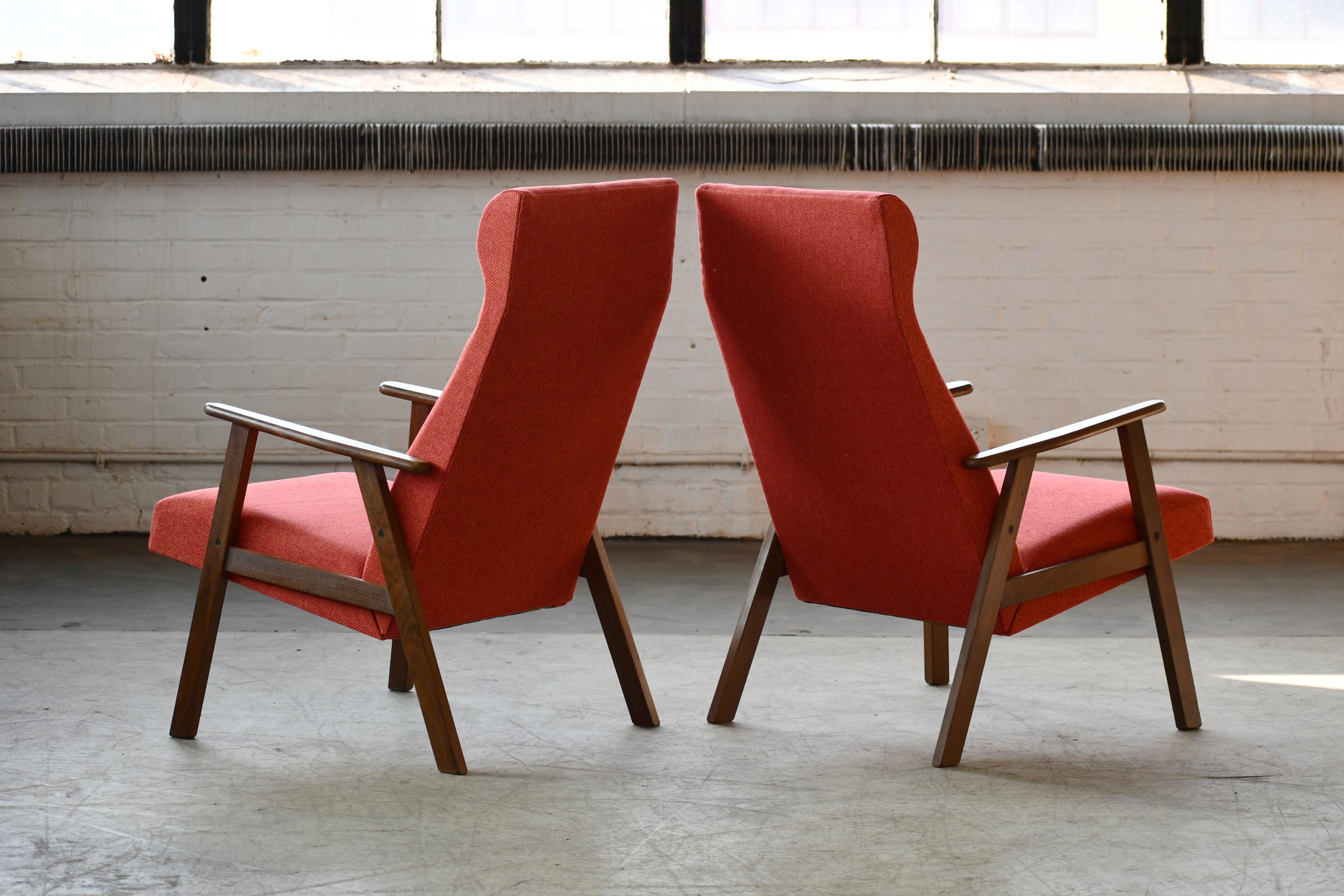 Pair of Danish Arne Vodder Style Midcentury Easy Chairs in Teak 4