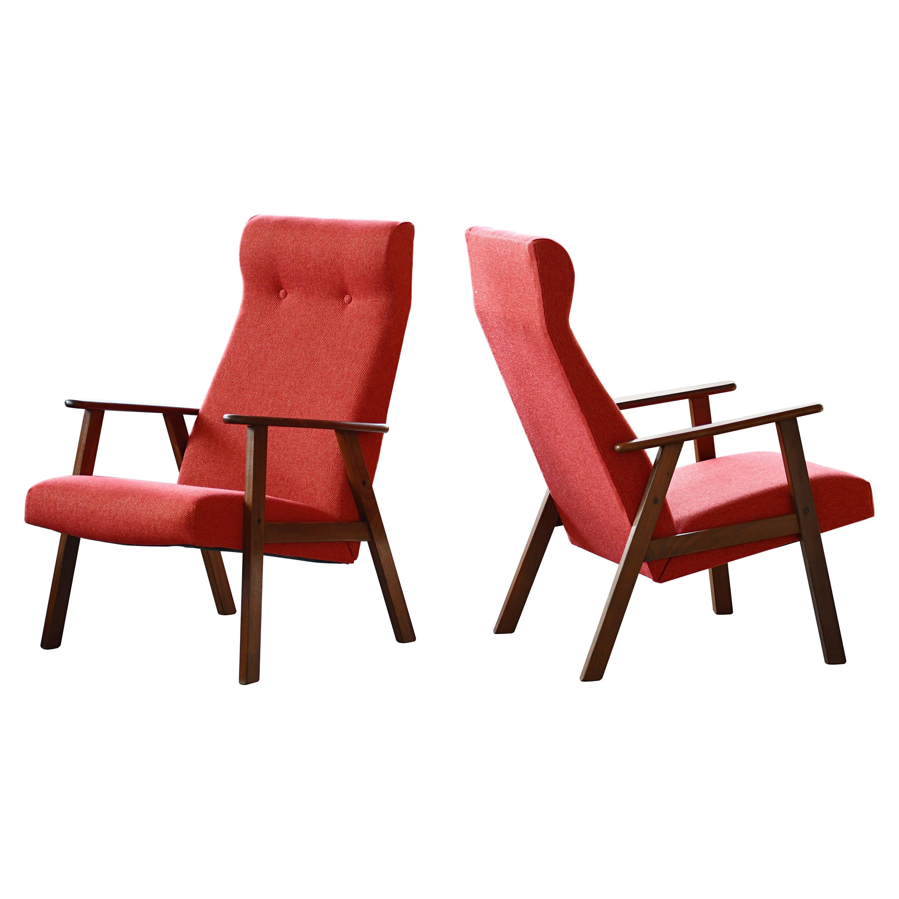 Pair of Danish Arne Vodder Style Midcentury Easy Chairs in Teak