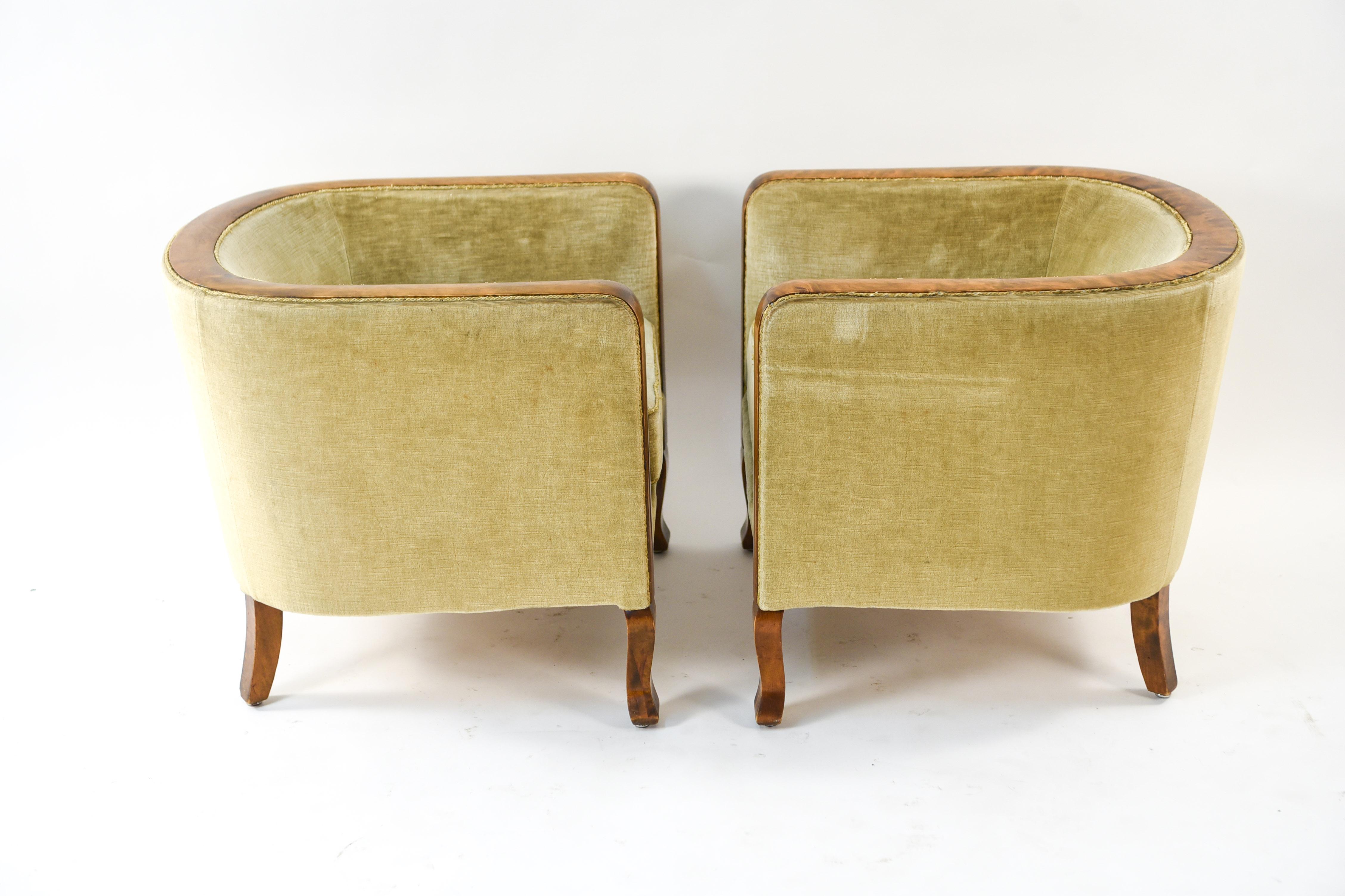 Pair of Danish Art Deco 1940s Club Chairs 7