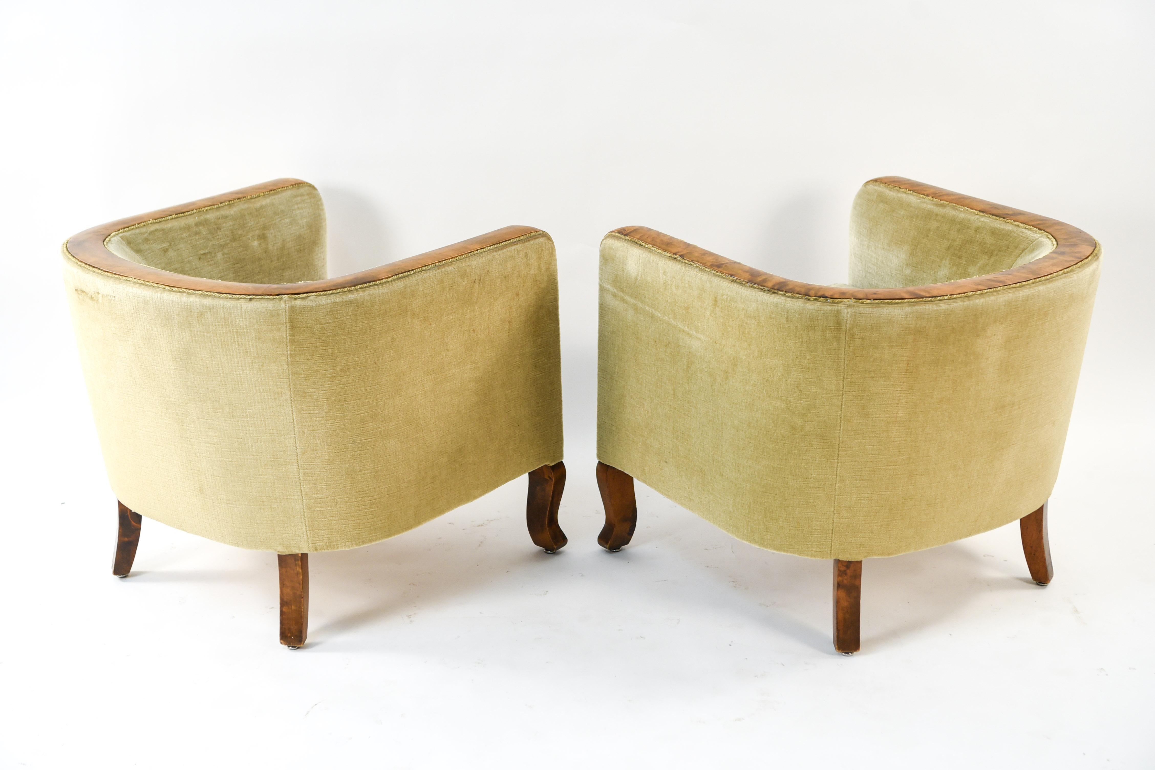 Pair of Danish Art Deco 1940s Club Chairs 8