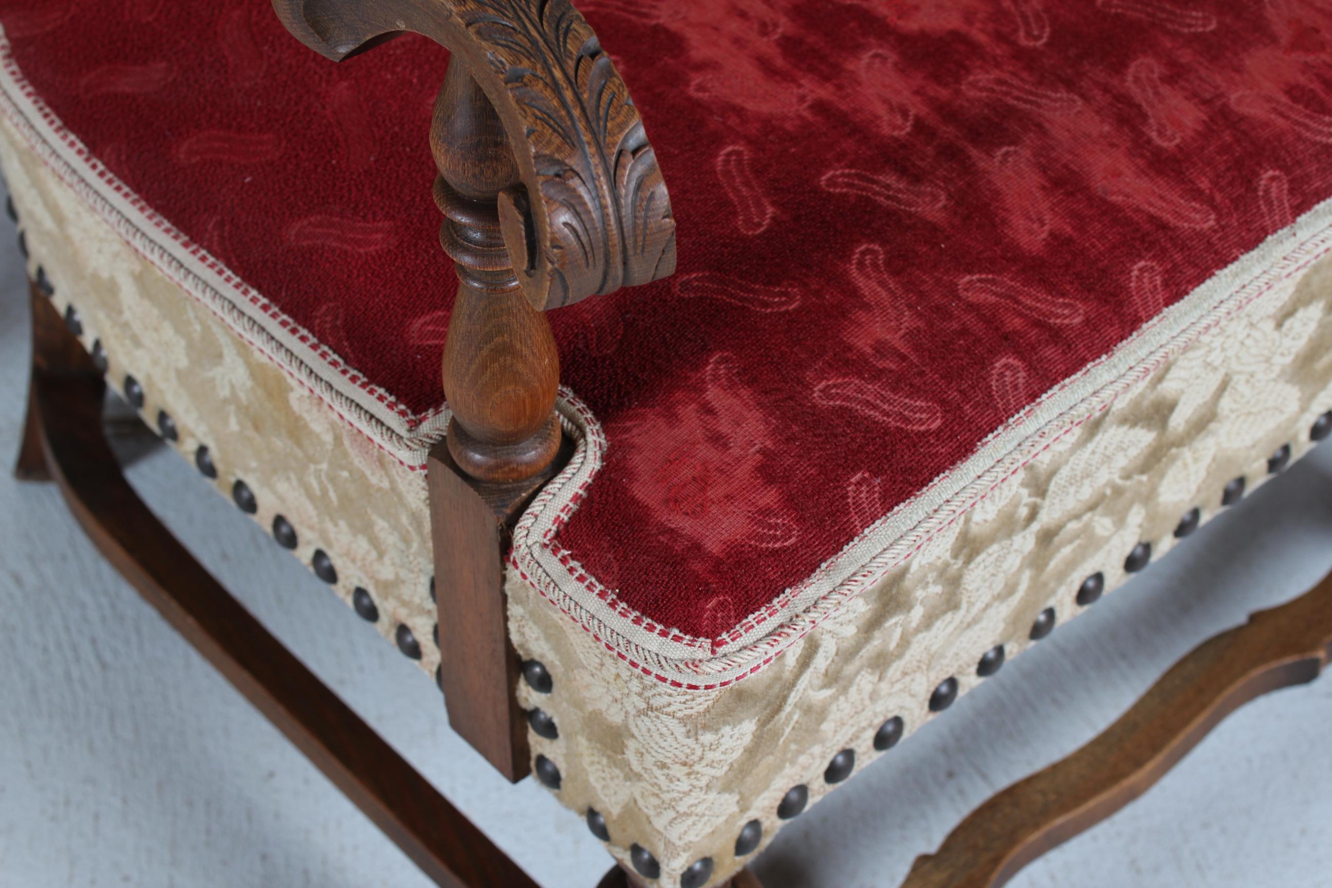 Paire de chaises longues danoises Art Déco Authentique 1940s en Oak massif Brutalist en vente 8