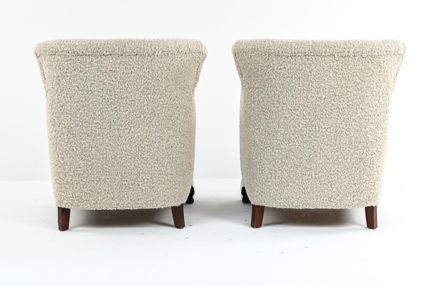 Pair of Danish Art Deco Beech & Wool Easy Chairs, 1930's 8