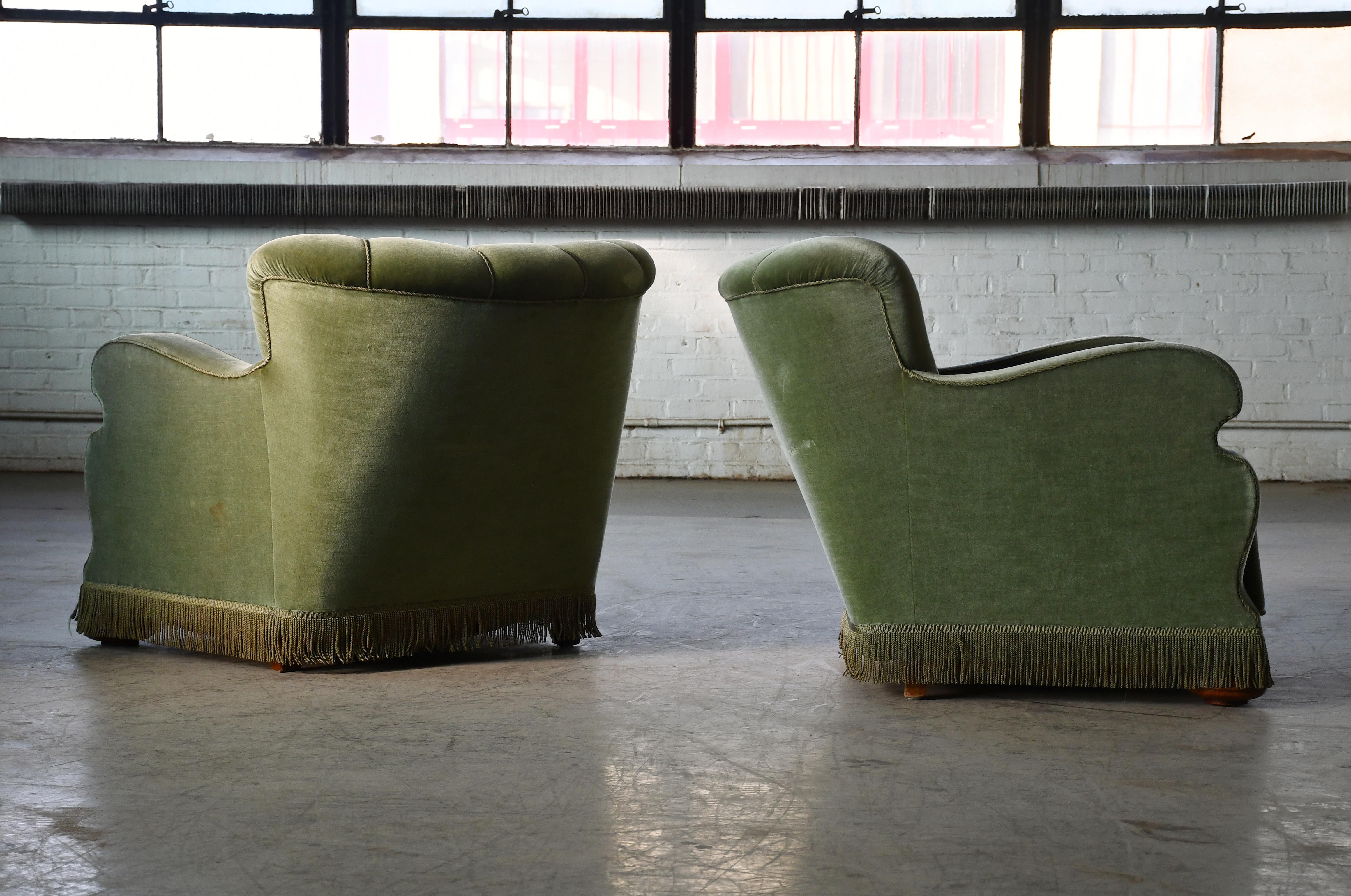 Paar dänische Art-Déco-Club- oder Lounge-Stühle, 1930er Jahre (Mitte des 20. Jahrhunderts) im Angebot