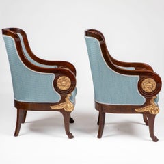 Pair of Danish Art Deco Gondola Armchairs
