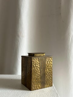 Pair of Danish Art Deco Hammered Brass Boxes, circa 1920