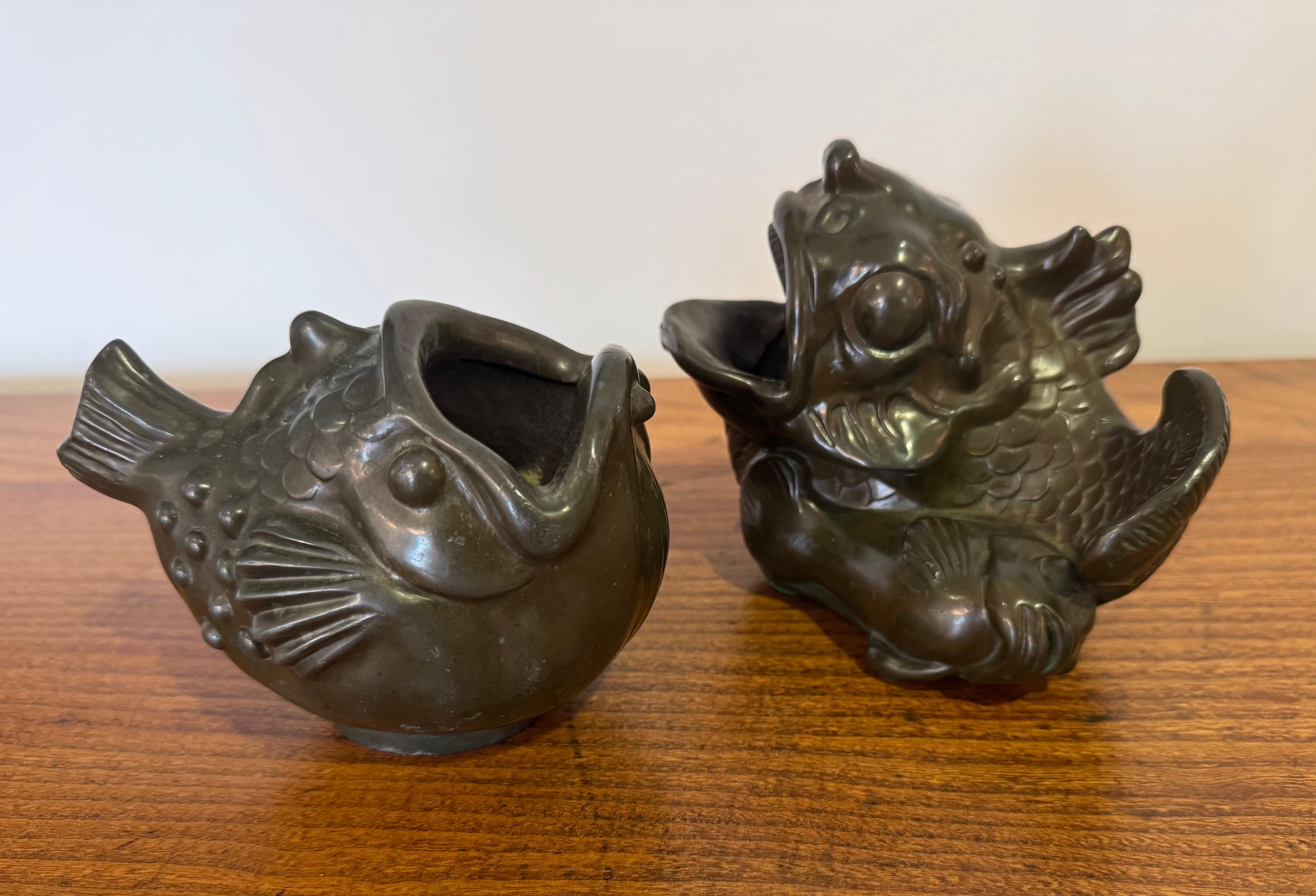 Coppia di pesci combattenti danesi Art Deco Just Andersen 1920 in vendita 3