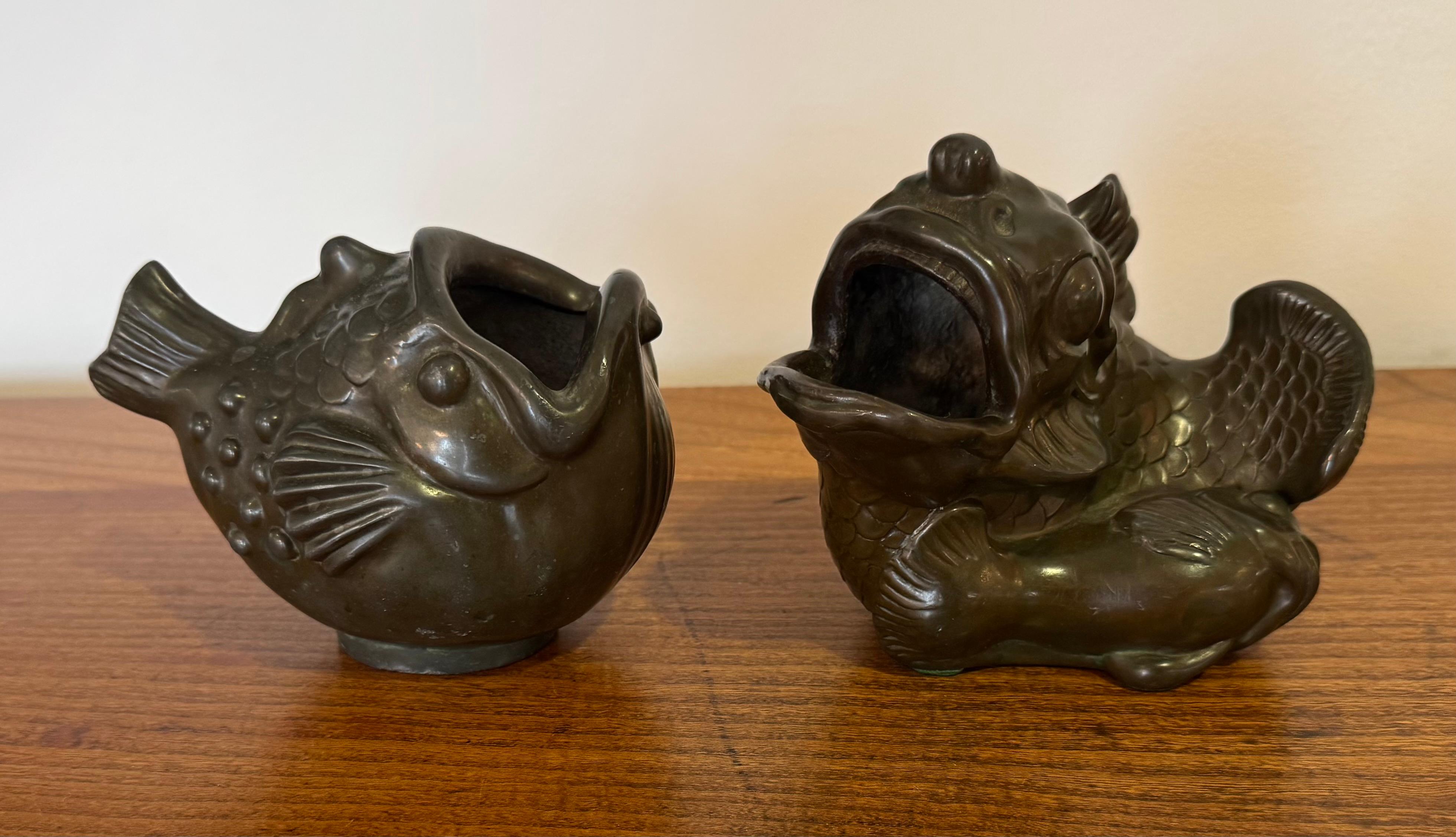 Coppia di pesci combattenti danesi Art Deco Just Andersen 1920 in vendita 4